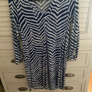 Lilly Pulitzer Blue and White Chevron Dress